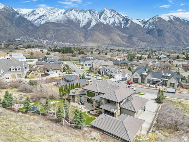 view of mountain feature featuring a residential view