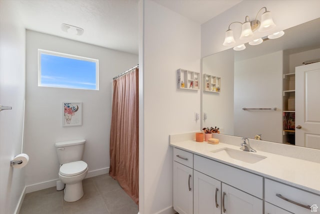 283 E Echo Ledge Dr S, Saratoga Springs, UT 84045 - full bathroom with toilet, tile patterned floors, vanity, and baseboards