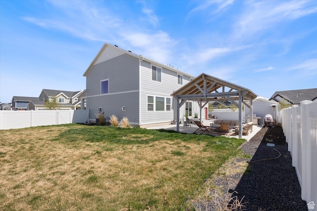 283 E Echo Ledge Dr S, Saratoga Springs, UT 84045 - back of property featuring a patio area, a fenced backyard, a gazebo, and a yard
