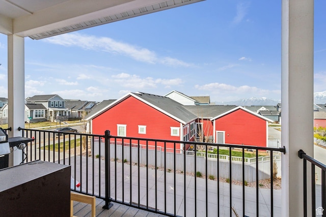balcony with a residential view