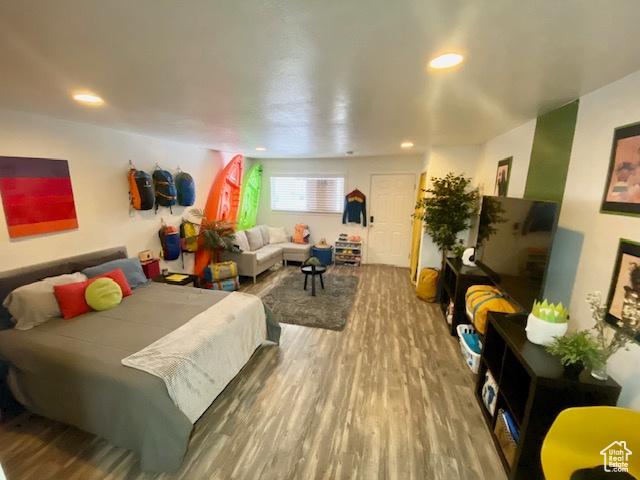 331 N 400 E, Logan, UT 84321 - bedroom with recessed lighting and wood finished floors