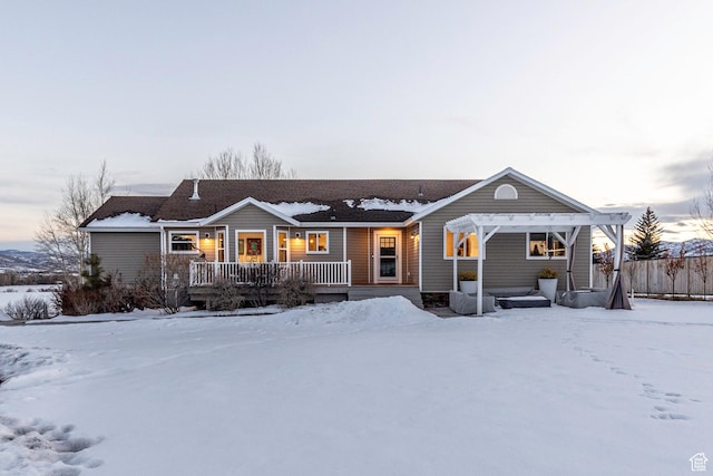 528 W Weber Canyon Rd, Oakley, UT 84055 - ranch-style home with a pergola and a wooden deck