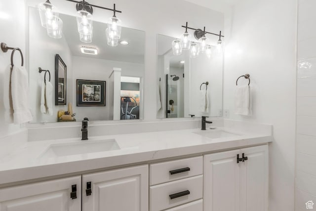 528 W Weber Canyon Rd, Oakley, UT 84055 - bathroom with double vanity and a walk in shower