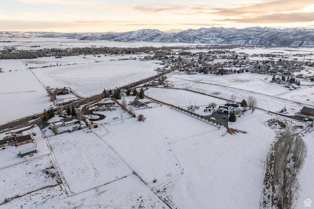 528 W Weber Canyon Rd, Oakley, UT 84055 - snowy aerial view with a mountain view