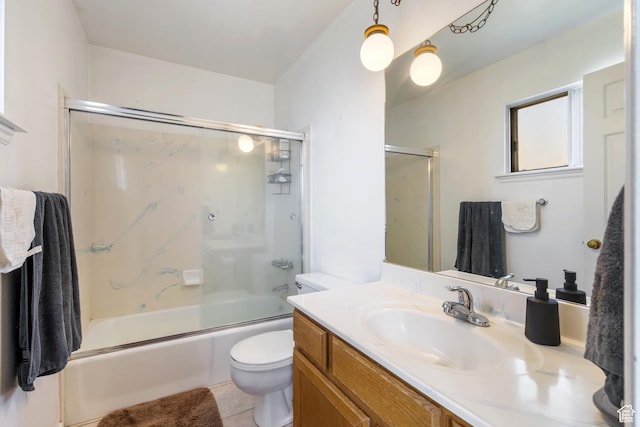 430 N 470 W Unit 14, Lehi, UT 84043 - bathroom with tile patterned flooring, toilet, vanity, and enclosed tub / shower combo