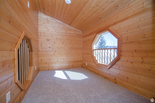 3804 E 2050 N, Eden, UT 84310 - bonus room with carpet flooring, wooden ceiling, vaulted ceiling, and wood walls