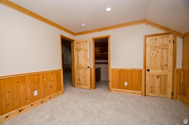 3804 E 2050 N, Eden, UT 84310 - unfurnished bedroom with carpet, a spacious closet, wainscoting, and lofted ceiling