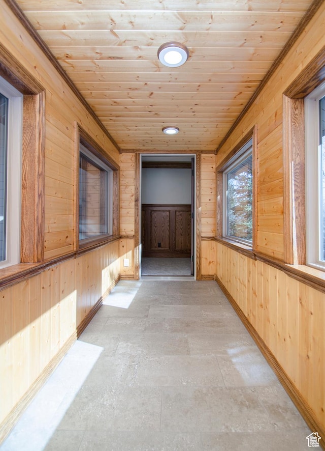 3804 E 2050 N, Eden, UT 84310 - corridor with wood ceiling, wood walls, and baseboards
