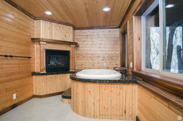 3804 E 2050 N, Eden, UT 84310 - bathroom with wood walls, recessed lighting, and wooden ceiling