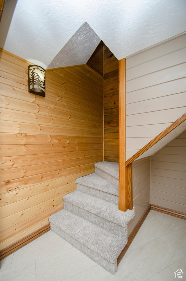 3804 E 2050 N, Eden, UT 84310 - stairs featuring wooden walls and vaulted ceiling