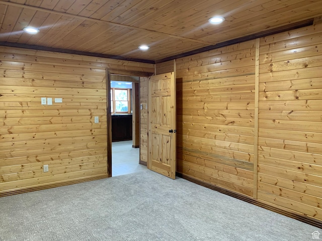 3804 E 2050 N, Eden, UT 84310 - spare room featuring wood walls, recessed lighting, and light colored carpet