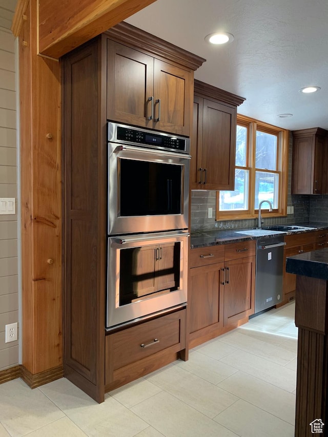 3804 E 2050 N, Eden, UT 84310 - kitchen featuring appliances with stainless steel finishes, decorative backsplash, a sink, and recessed lighting