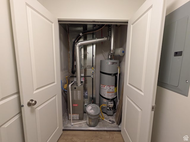 utilities with secured water heater and electric panel