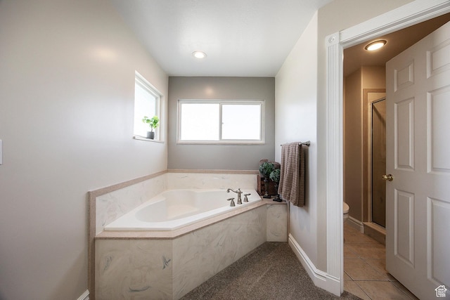 2115 N 5 E, Layton, UT 84041 - bathroom with a stall shower, a bath, toilet, and baseboards