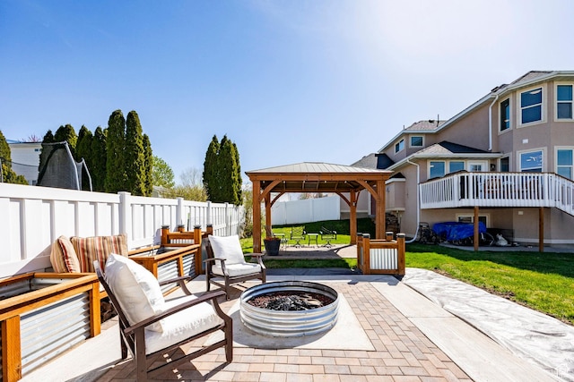 2115 N 5 E, Layton, UT 84041 - view of patio / terrace with a gazebo and an outdoor living space with a fire pit