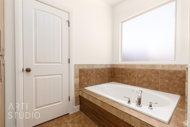 1971 S Great Basin Dr, Washington, UT 84780 - full bathroom featuring a garden tub and tile patterned flooring