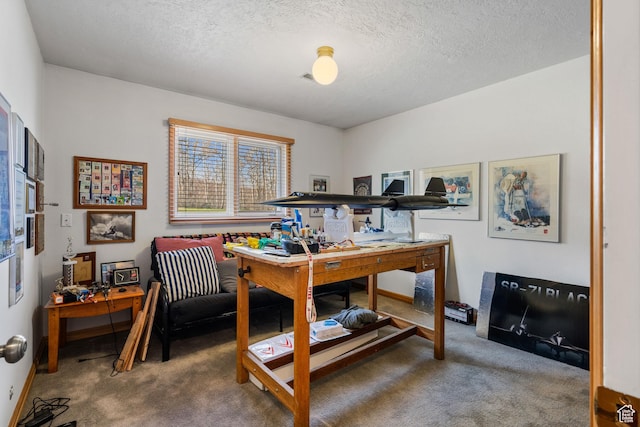 4042 Saddleback Rd, Park City, UT 84098 - office area with carpet flooring and a textured ceiling