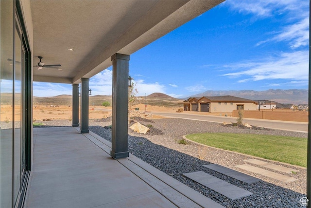 1816 S 920 W, Hurricane, UT 84737 - view of patio featuring a mountain view and a ceiling fan