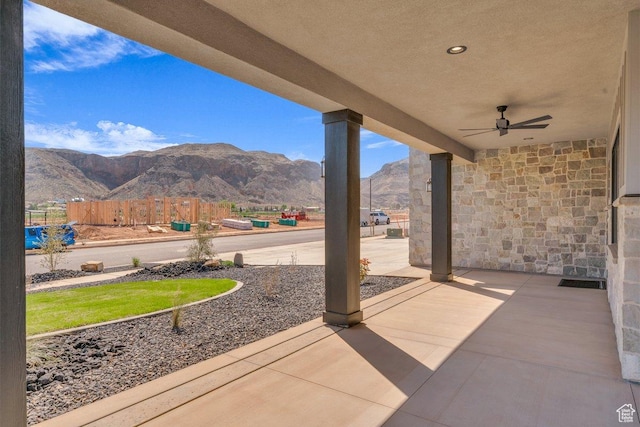 1816 S 920 W, Hurricane, UT 84737 - view of patio / terrace with a mountain view and ceiling fan