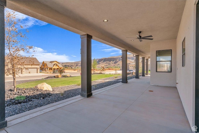 1816 S 920 W, Hurricane, UT 84737 - view of patio featuring a mountain view and ceiling fan