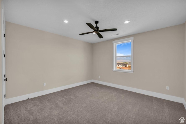 1816 S 920 W, Hurricane, UT 84737 - unfurnished room with baseboards, a ceiling fan, carpet flooring, and recessed lighting
