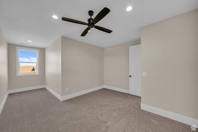 1816 S 920 W, Hurricane, UT 84737 - spare room featuring ceiling fan, baseboards, recessed lighting, and carpet floors