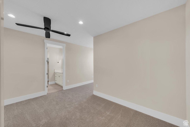 1816 S 920 W, Hurricane, UT 84737 - spare room featuring baseboards, recessed lighting, light colored carpet, and a ceiling fan