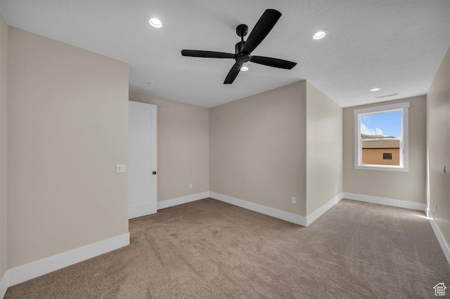 1816 S 920 W, Hurricane, UT 84737 - spare room with baseboards, a ceiling fan, carpet, and recessed lighting