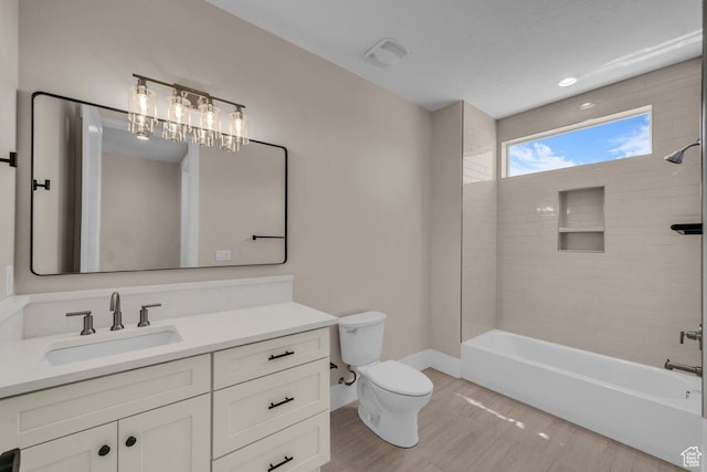 1816 S 920 W, Hurricane, UT 84737 - bathroom with vanity, baseboards, shower / washtub combination, toilet, and visible vents