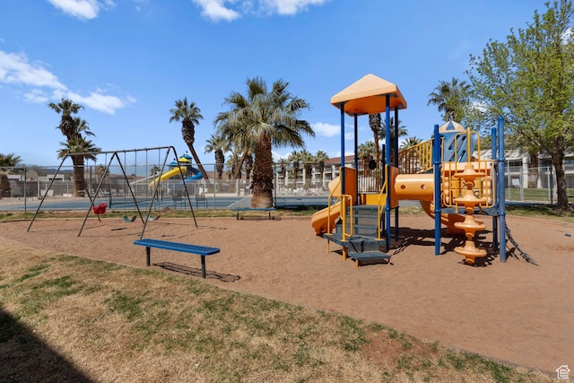 community playground with fence