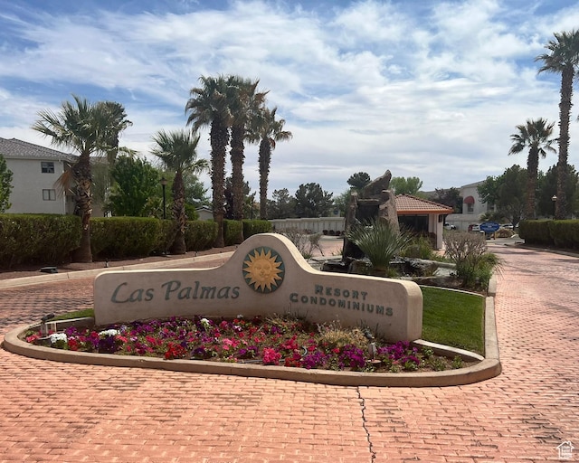 view of community sign