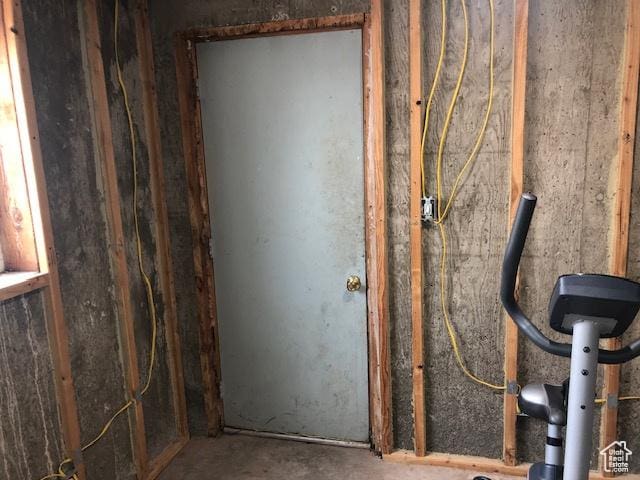 interior space with concrete floors
