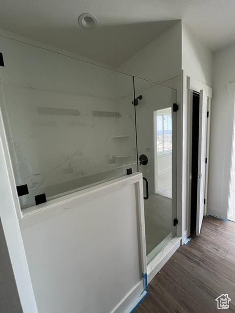 732 S 1140 E, Smithfield, UT 84335 - full bath with baseboards, wood finished floors, and a shower stall