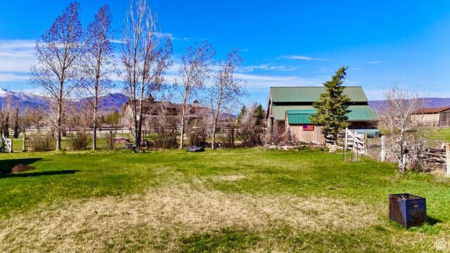 3193 S Southfield Rd W, Daniel, UT 84032 - view of yard featuring an outdoor structure and a mountain view