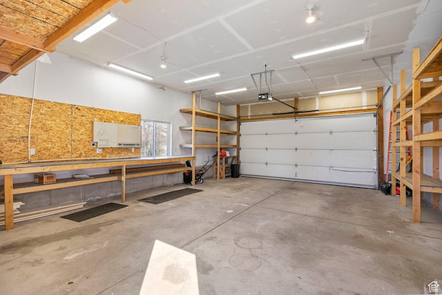1055 W 325 N, Hyrum, UT 84319 - garage featuring a garage door opener and a workshop area