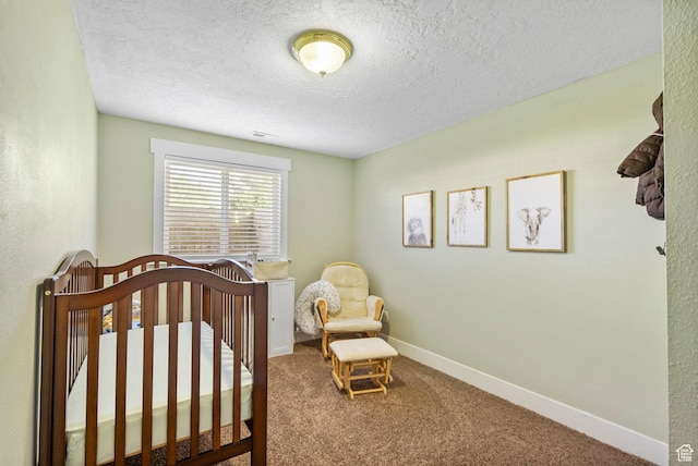 1055 W 325 N, Hyrum, UT 84319 - bedroom featuring carpet floors, baseboards, a crib, and a textured ceiling