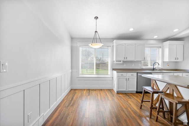 1055 W 325 N, Hyrum, UT 84319 - kitchen featuring stainless steel dishwasher, plenty of natural light, and dark wood-style flooring