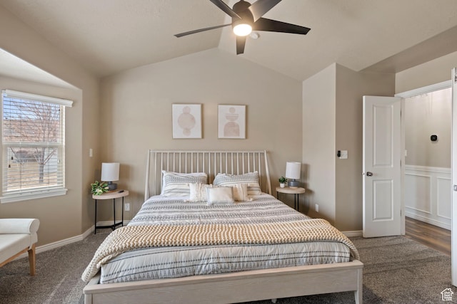 956 S 1525 W, Syracuse, UT 84075 - bedroom with baseboards, carpet flooring, and vaulted ceiling