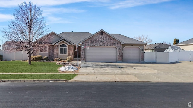 956 S 1525 W, Syracuse, UT 84075 - single story home with brick siding, a garage, fence, and a gate