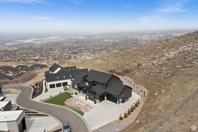 drone / aerial view with a residential view
