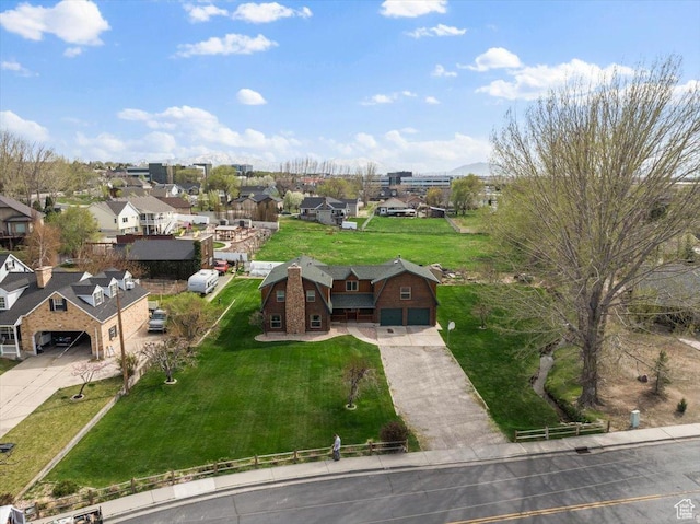bird's eye view featuring a residential view