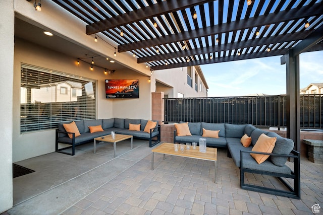 238 N 2020 W # 69, Hurricane, UT 84737 - view of patio featuring a pergola, outdoor lounge area, and fence