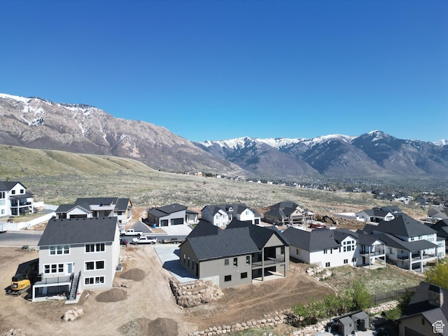 property view of mountains featuring a residential view