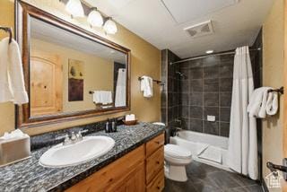 2669 Canyons Resort Dr Unit 207, Park City, UT 84098 - full bath featuring toilet, vanity, shower / bath combination with curtain, and visible vents