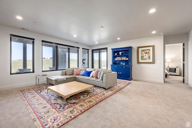 6633 Golden Bear Loop W, Park City, UT 84098 - living area with light colored carpet, recessed lighting, and baseboards