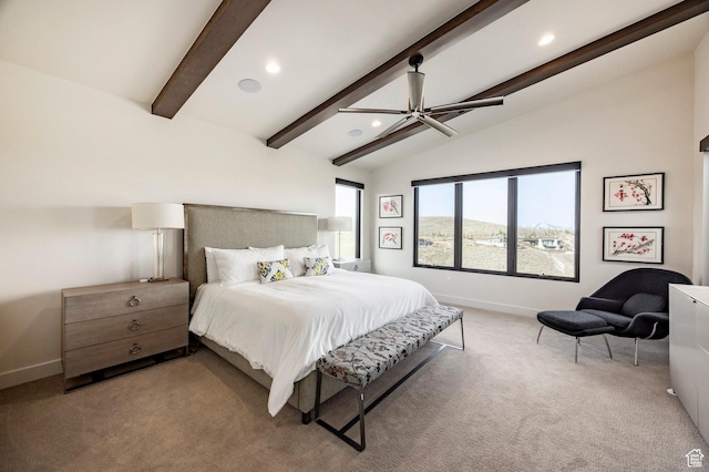 6633 Golden Bear Loop W, Park City, UT 84098 - carpeted bedroom featuring recessed lighting, lofted ceiling with beams, and baseboards