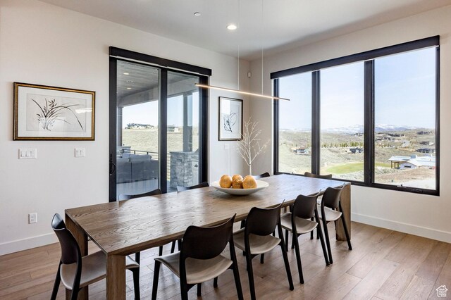 6633 Golden Bear Loop W, Park City, UT 84098 - dining area featuring recessed lighting, baseboards, plenty of natural light, and light wood-type flooring