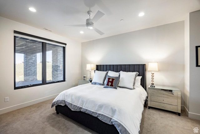 6633 Golden Bear Loop W, Park City, UT 84098 - bedroom featuring recessed lighting, baseboards, visible vents, and light carpet