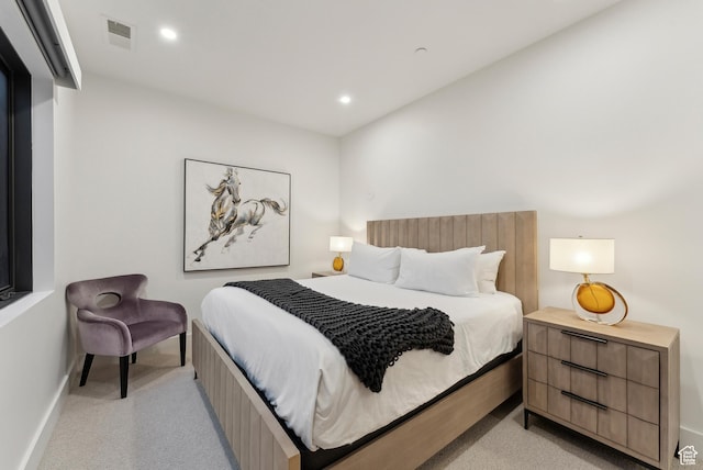 3595 Ridgeline Dr, Park City, UT 84098 - bedroom featuring visible vents, baseboards, recessed lighting, and light colored carpet