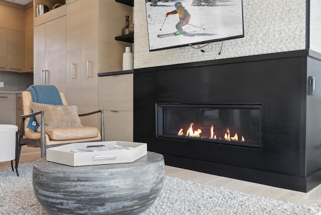 3595 Ridgeline Dr, Park City, UT 84098 - room details featuring wood finished floors and a glass covered fireplace